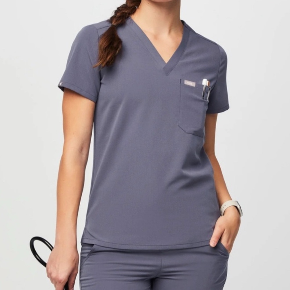 Figs Catarina One Pocket Scrub Top - Space Navy